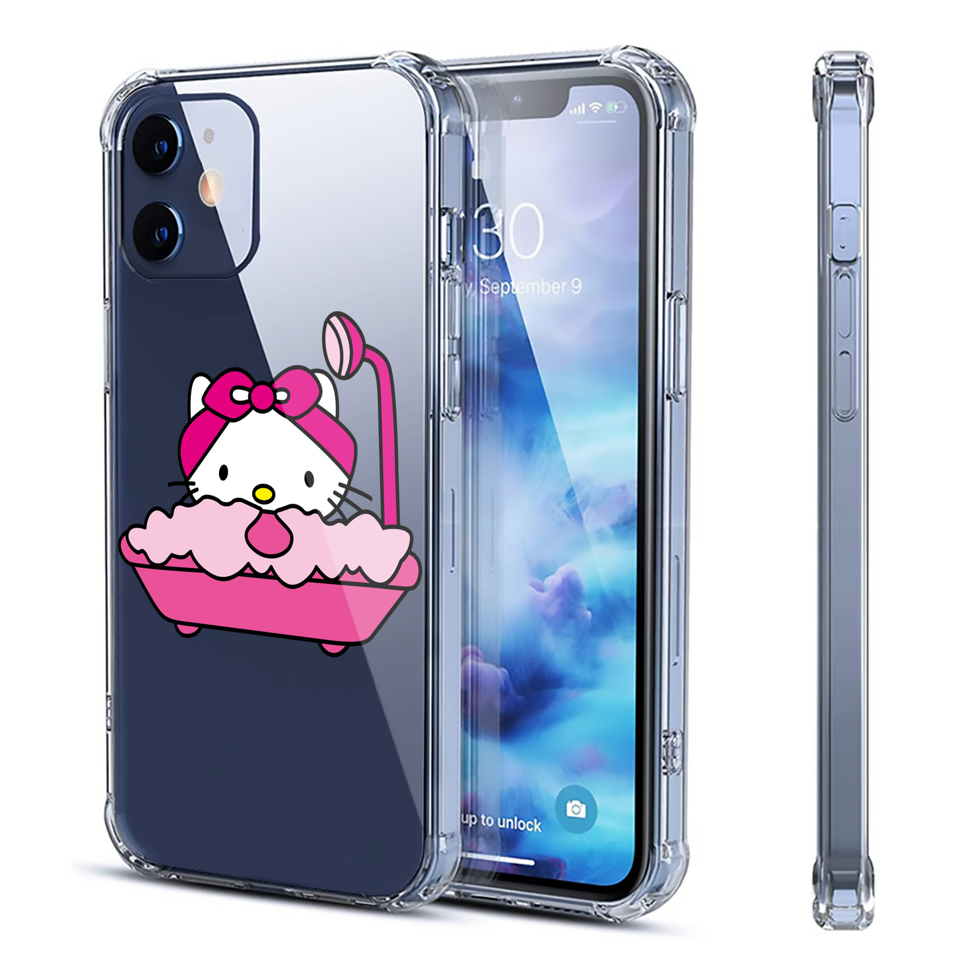 （画像用） Hello Kitty ハローキティ 【iPhone 12シリーズ対応】透明スマホケース（クリアソフトケース）